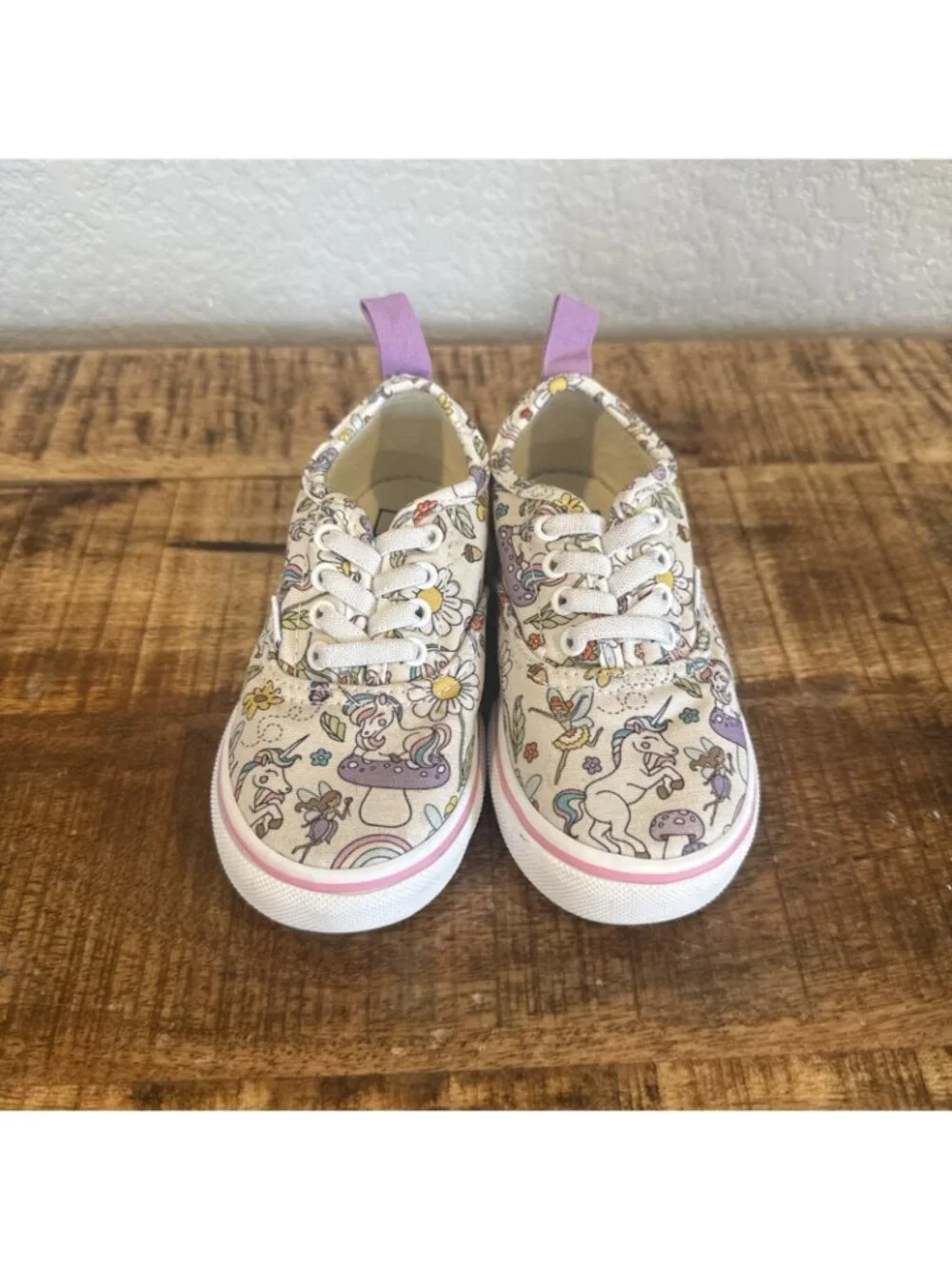 Vans Off The Wall Shoes Shoes Size 8 Toddler Unicorn Canvas Sneakers White